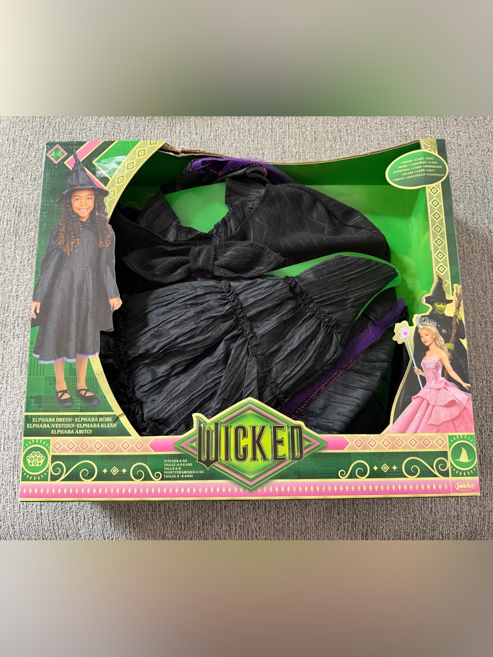 Wicked Elphaba 4-6 Girl Costume Play Set Robe Hat -  Halloween is Coming!